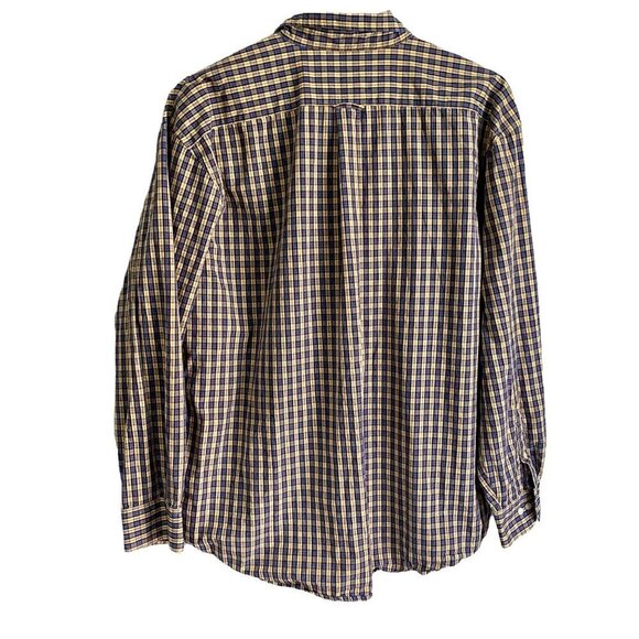 Izod Long Sleeve Button Down Cotton Shirt Yellow and Blue 2XL - Picture 5 of 9